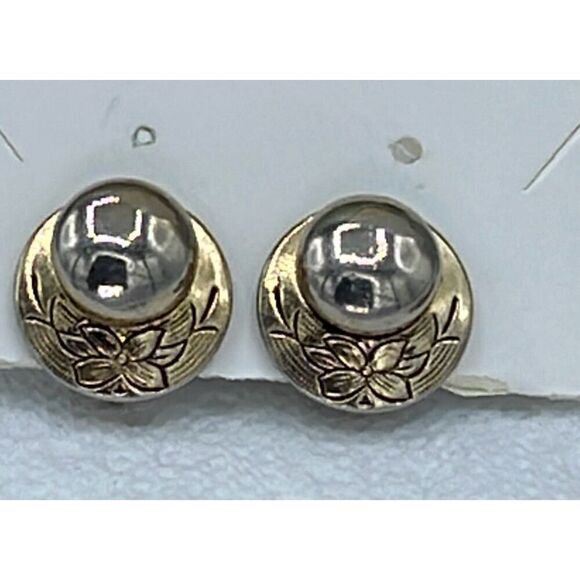 Vintage Karu ornate button style screw back earrings - Picture 9 of 9